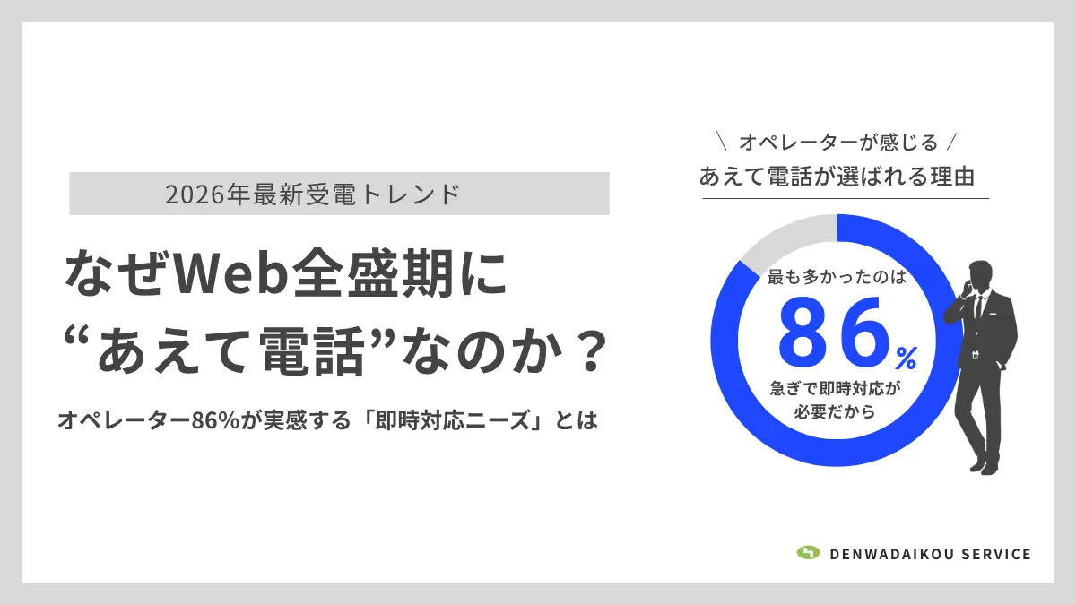 なぜWeb全盛期に“あえて電話”なのか？ ――オペレーター86％が実感する「即時対応ニーズ」とは