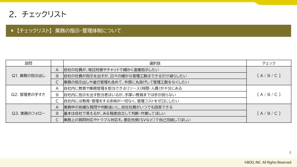 【パート・派遣・業務委託】選定チェックシート3